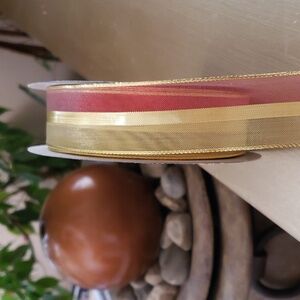 Kirkland Signature Gold and Bronze Wire Edged Ribbon